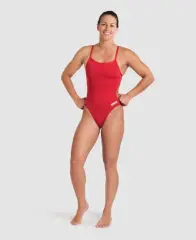 Arena Women's Team Swimsuit  Challenge Solid Kırmızı Kadın Yüzücü Mayosu