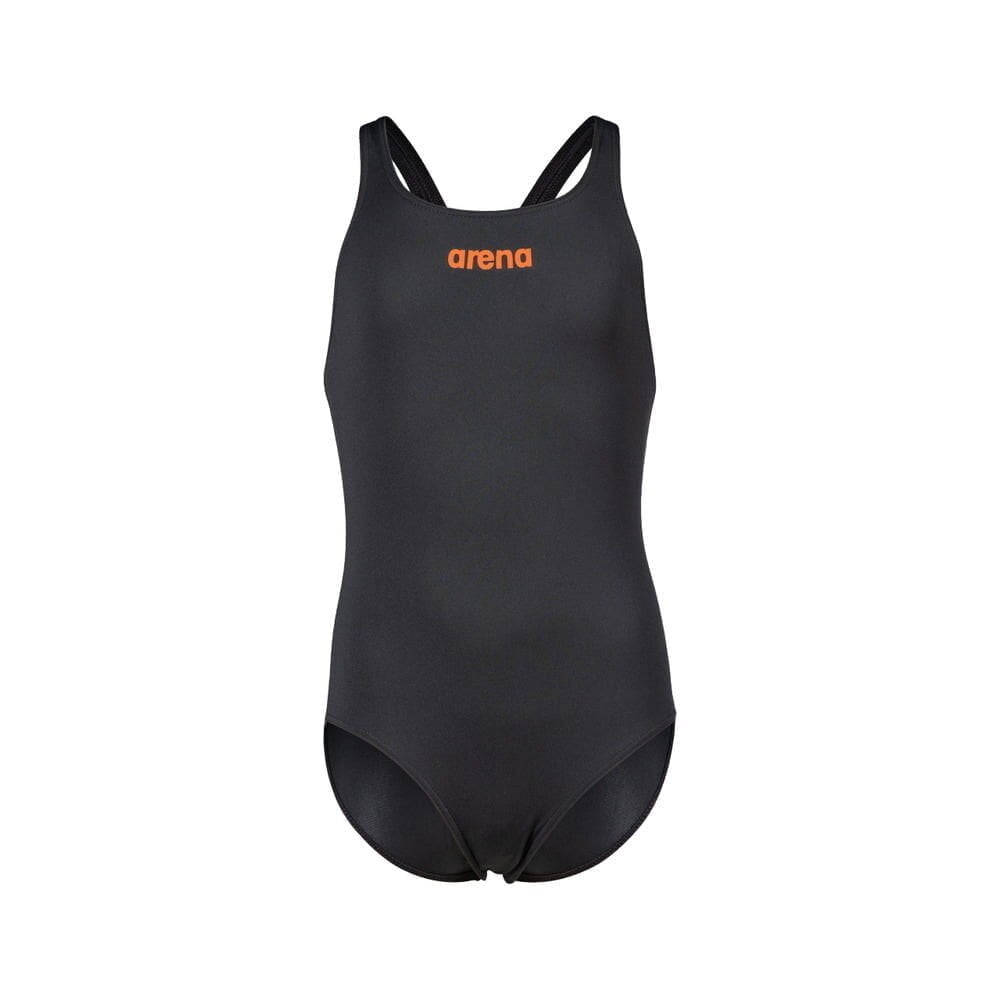 Arena Girl's Team Swimsuit Swim Pro Solid Gri Kız Çocuk Yüzücü Mayosu