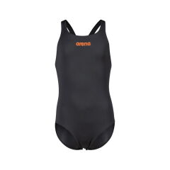 Arena Girl's Team Swimsuit Swim Pro Solid Gri Kız Çocuk Yüzücü Mayosu