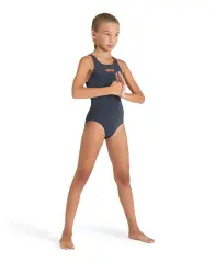 Arena Girl's Team Swimsuit Swim Pro Solid Gri Kız Çocuk Yüzücü Mayosu