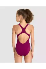 Arena Girl's Team Swimsuit Swim Pro Solid Mor Kız Çocuk Yüzücü Mayosu
