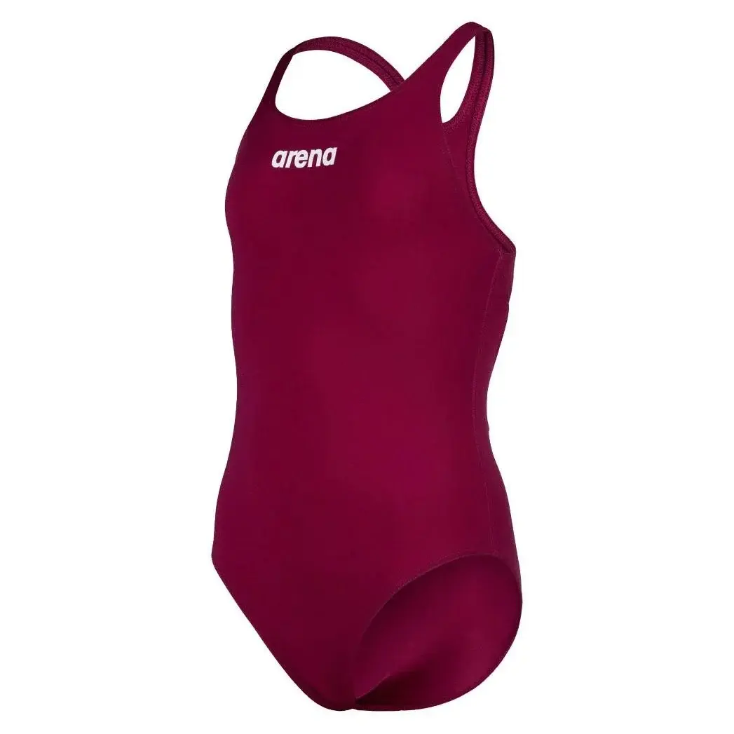 Arena Girl's Team Swimsuit Swim Pro Solid Mor Kız Çocuk Yüzücü Mayosu