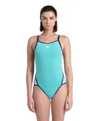 Arena Women's Icons Süper Fly Back Solid Yeşil/Lacivert Kadın Yüzücü Mayosu