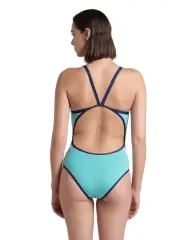 Arena Women's Icons Süper Fly Back Solid Yeşil/Lacivert Kadın Yüzücü Mayosu