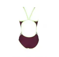Arena Women's Team Stripe Süper Fly Back One Piece Bordo/Yeşil Kadın Yüzücü Mayosu Bordo/Yeşil - F 42 (UK36)