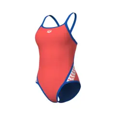 Arena Women's Icons Süper Fly Back Solid Turuncu/Mavi Kadın Yüzücü Mayo