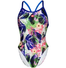 Arena Women's Crazy Swimsuit Xcross Back Allover Renkli Baskılı Kadın Yüzücü Mayo