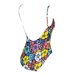 Arena Women's Allover U Back One Piece Renkli Baskılı Kadın Yüzücü Mayo