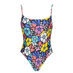 Arena Women's Allover U Back One Piece Renkli Baskılı Kadın Yüzücü Mayo