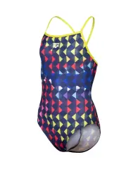 Arena Girl's Carnival Swimsuit  Lightdrop Back Soft Renkli Desenli Kız Çocuk Yüzücü Mayo
