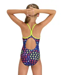 Arena Girl's Carnival Swimsuit  Lightdrop Back Soft Renkli Desenli Kız Çocuk Yüzücü Mayo