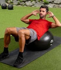 Slazenger 65 cm Anti-Burst Gymball (Pompa Dahil) Unisex Pilates Topu Siyah