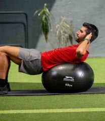 Slazenger 65 cm Anti-Burst Gymball (Pompa Dahil) Unisex Pilates Topu Siyah