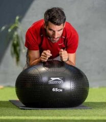 Slazenger 65 cm Anti-Burst Gymball (Pompa Dahil) Unisex Pilates Topu Siyah