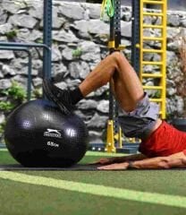 Slazenger 65 cm Anti-Burst Gymball (Pompa Dahil) Unisex Pilates Topu Siyah