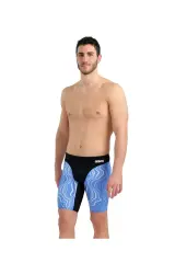 Arena Swim Jammer Marbled Siyah Mavi  Desenli Erkek Yüzücü Mayo Siyah Mavi Desenli - F 80 (UK32)