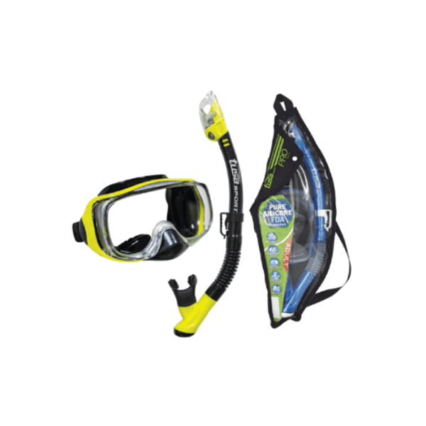 TUSA Visio Maske Şnorkel Seti (Sarı)