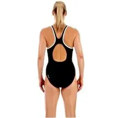 Speedo Monogram Muscleback Af Kadın Antreman Mayosu Siyah-Beyaz - 38