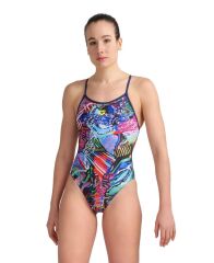 Arena Women's Swimsuit Lace Back Allover Kadın Yüzücü Mayo F 34 (UK28)
