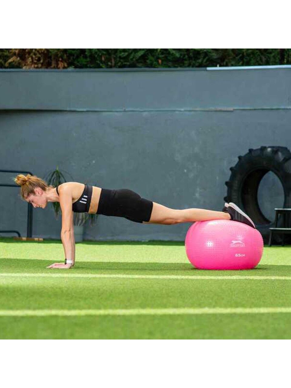 Slazenger 65 cm Anti-Burst Gymball (Pompa Dahil) Unisex Pilates Topu Fuşya