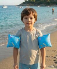 Bermuda Yunus Desenli Kolluk Mavi