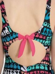 Protest Desenli Kız Çocuk Yüzücü Mayo 12-14 Yaş