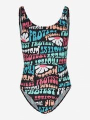 Protest Desenli Kız Çocuk Yüzücü Mayo 12-14 Yaş