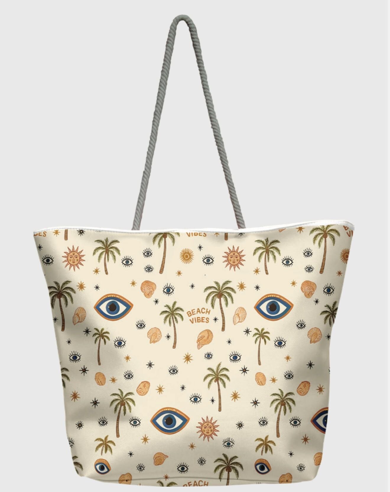 Beach Vibes Desenli Plaj Çantası 8022
