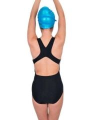 Karacan Gökkuşağı Baskılı Kadın Yüzücü Mayo XXL