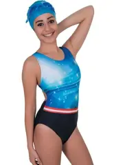 Karacan Desenli Kadın Yüzücü Mayo XL