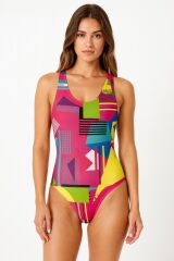 Karacan Desenli Kadın Yüzücü Mayo XXL