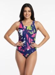 Rhytmine Desenli Kadın Yüzücü Mayo L