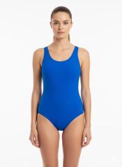 Karacan Düz Kadın Yüzücü Mayo XL