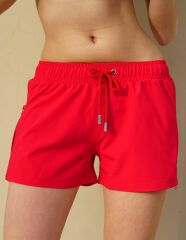 Miami Beach Kadın Fermuarlı Şort 816 Kırmızı - 3XL