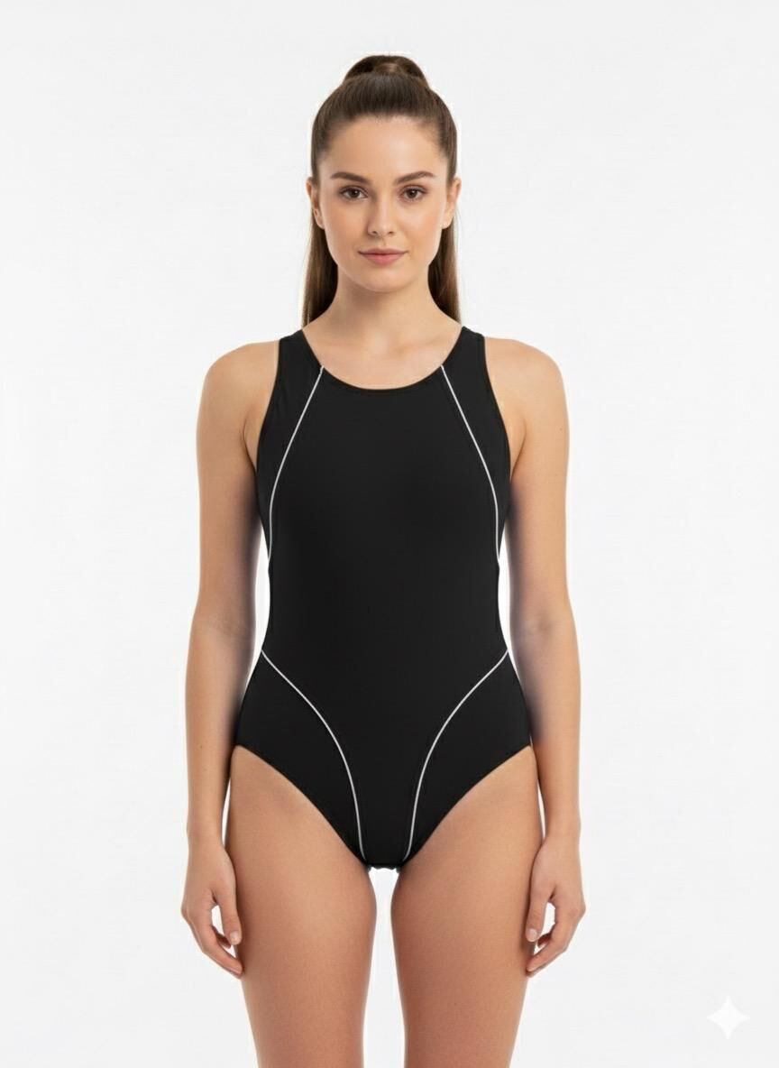 Karacan Modelli Kadın Yüzücü Mayo XL