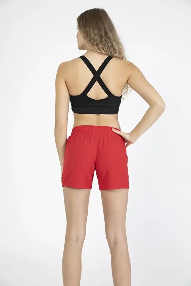 Miami Beach Kadın Orta Boy Şort 813 Kırmızı - 3XL