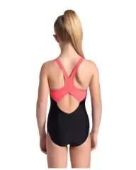 Arena  Girl's Splash Point Siyah Baskılı Kız Çocuk Mayo 10-11 Yaş