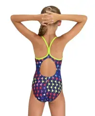 Arena Girl's Carnival Swimsuit  Lightdrop Back Soft Renkli Desenli Kız Çocuk Yüzücü Mayo 14-15 Yaş