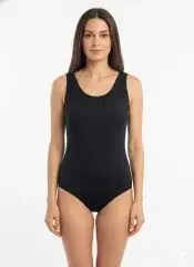 Karacan Sırt Kapalı Düz Kadın Yüzücü Mayo L(40)