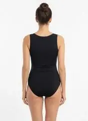 Karacan Sırt Kapalı Düz Kadın Yüzücü Mayo L(40)