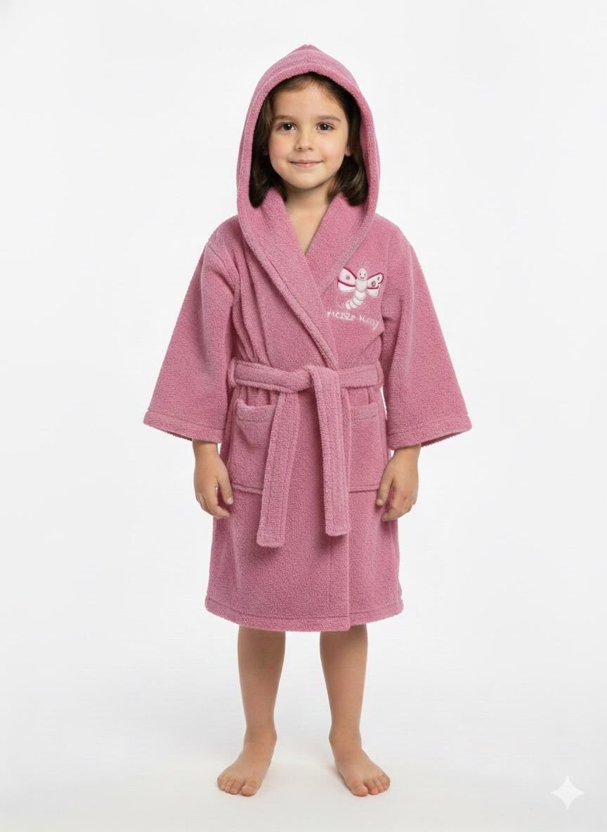 Dry Arı Baskılı Çocuk Bornoz 2-4 Yaş