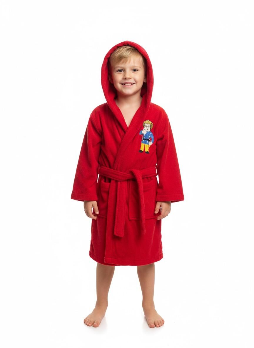 Dry İtfaiyeci Baskılı Çocuk Bornoz 7-8 Yaş